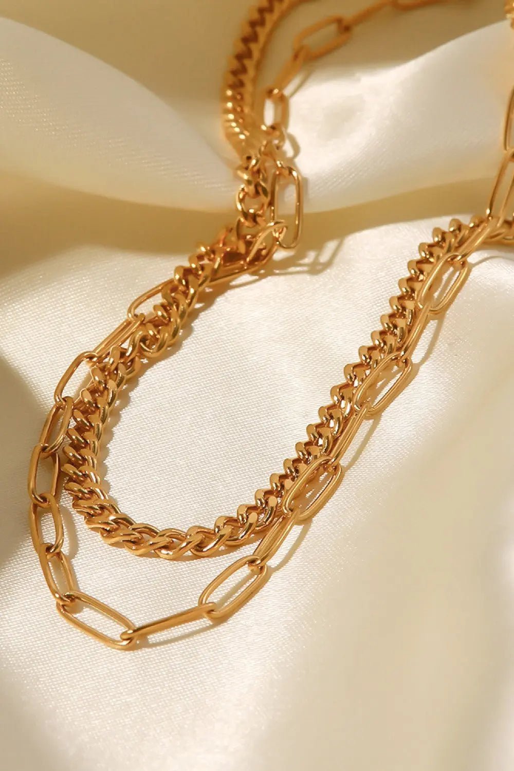 18K Gold Plated Layered Chain Necklace - Celeste