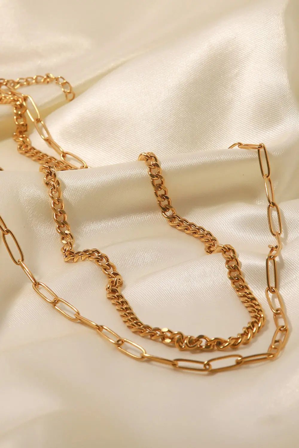 18K Gold Plated Layered Chain Necklace - Celeste