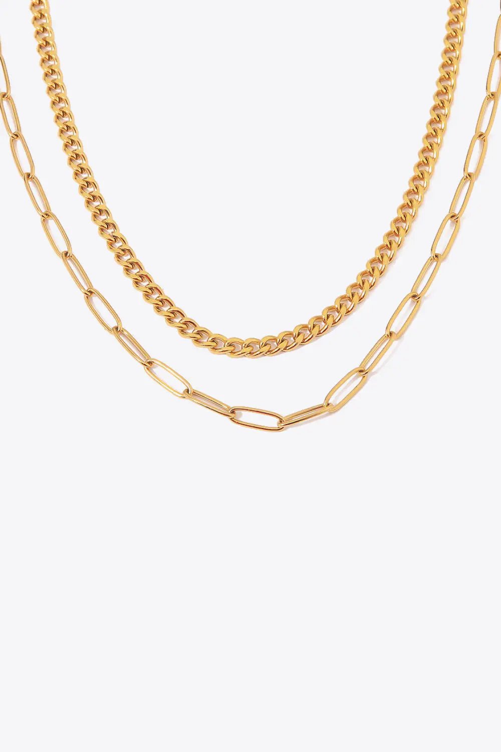 18K Gold Plated Layered Chain Necklace - Celeste