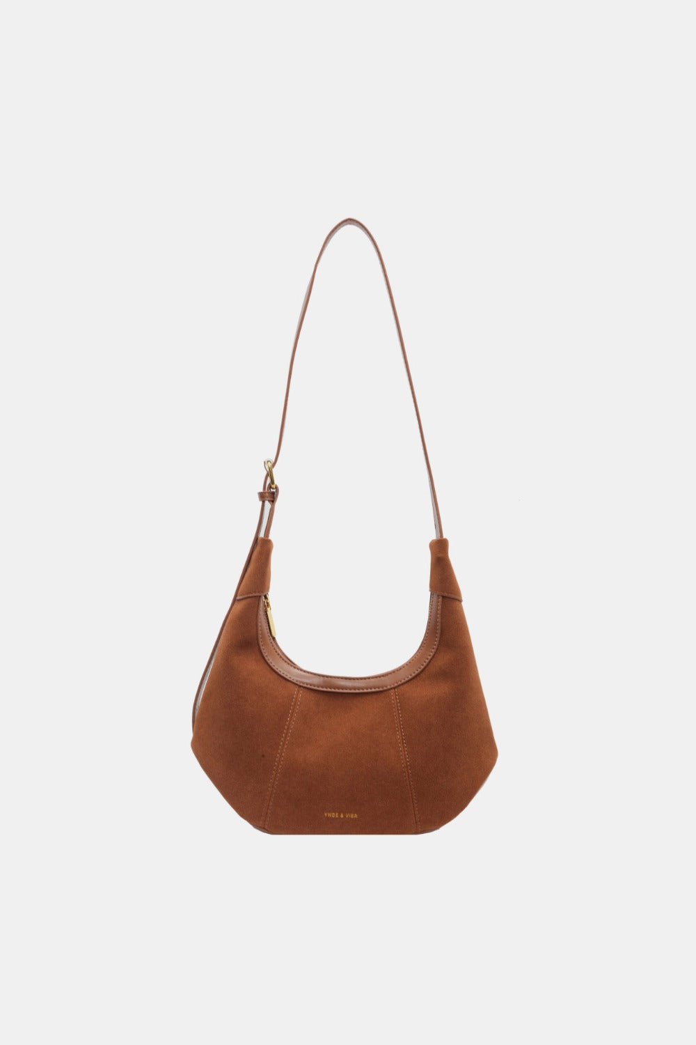 Suede Adjustable Strap Shoulder Bag - Celeste    