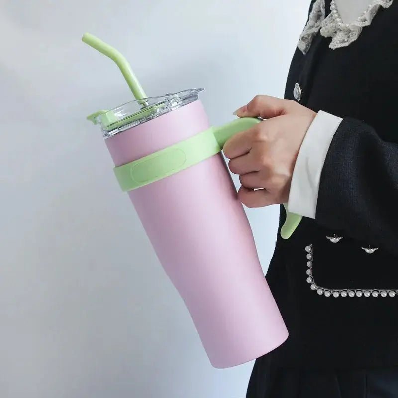 40 oz Tumbler with Handle and Straw - Celeste