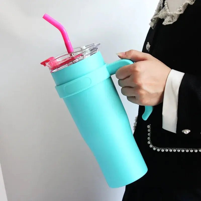 40 oz Tumbler with Handle and Straw - Celeste