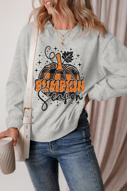 Graphic Round Neck Long Sleeve Sweatshirt