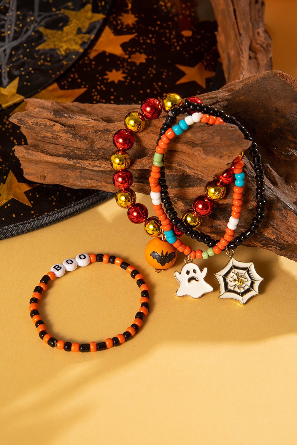 4pcs Halloween Bracelet Set - Orange - Celeste