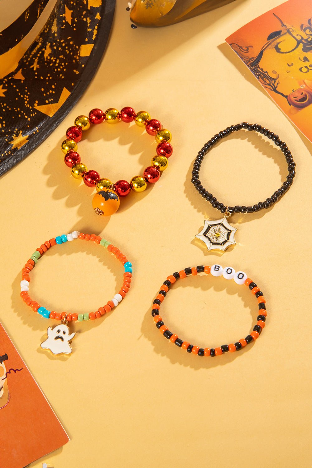 4pcs Halloween Bracelet Set - Orange - Celeste