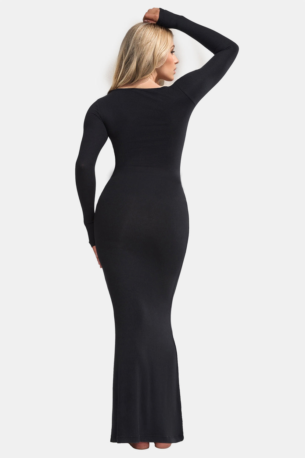 Basic Bae Built-In Shapewear Square Neck Long Sleeve Maxi Dress - Celeste    