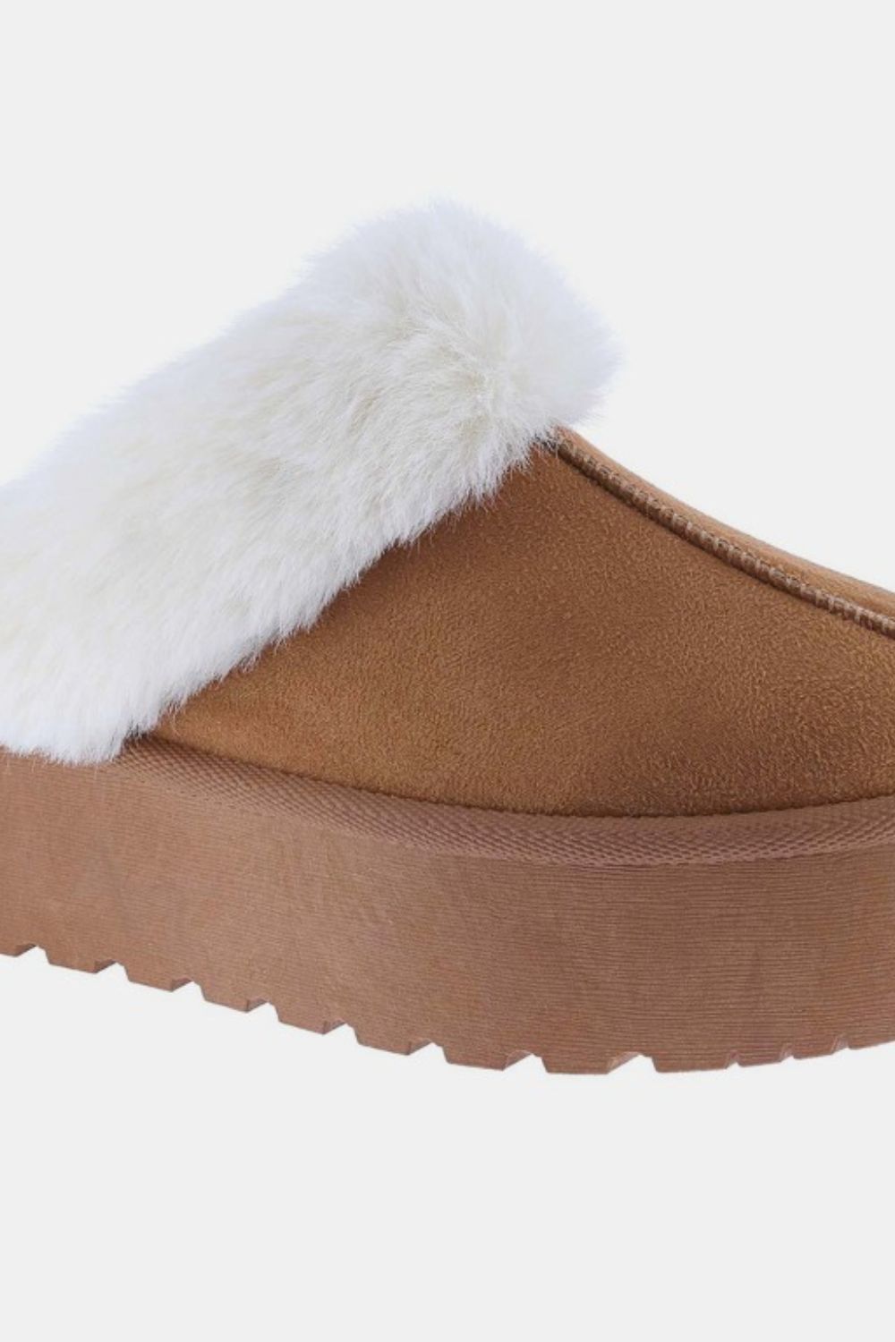 Weeboo Thick Bottom Fur Trim Snow Slippers - Celeste    