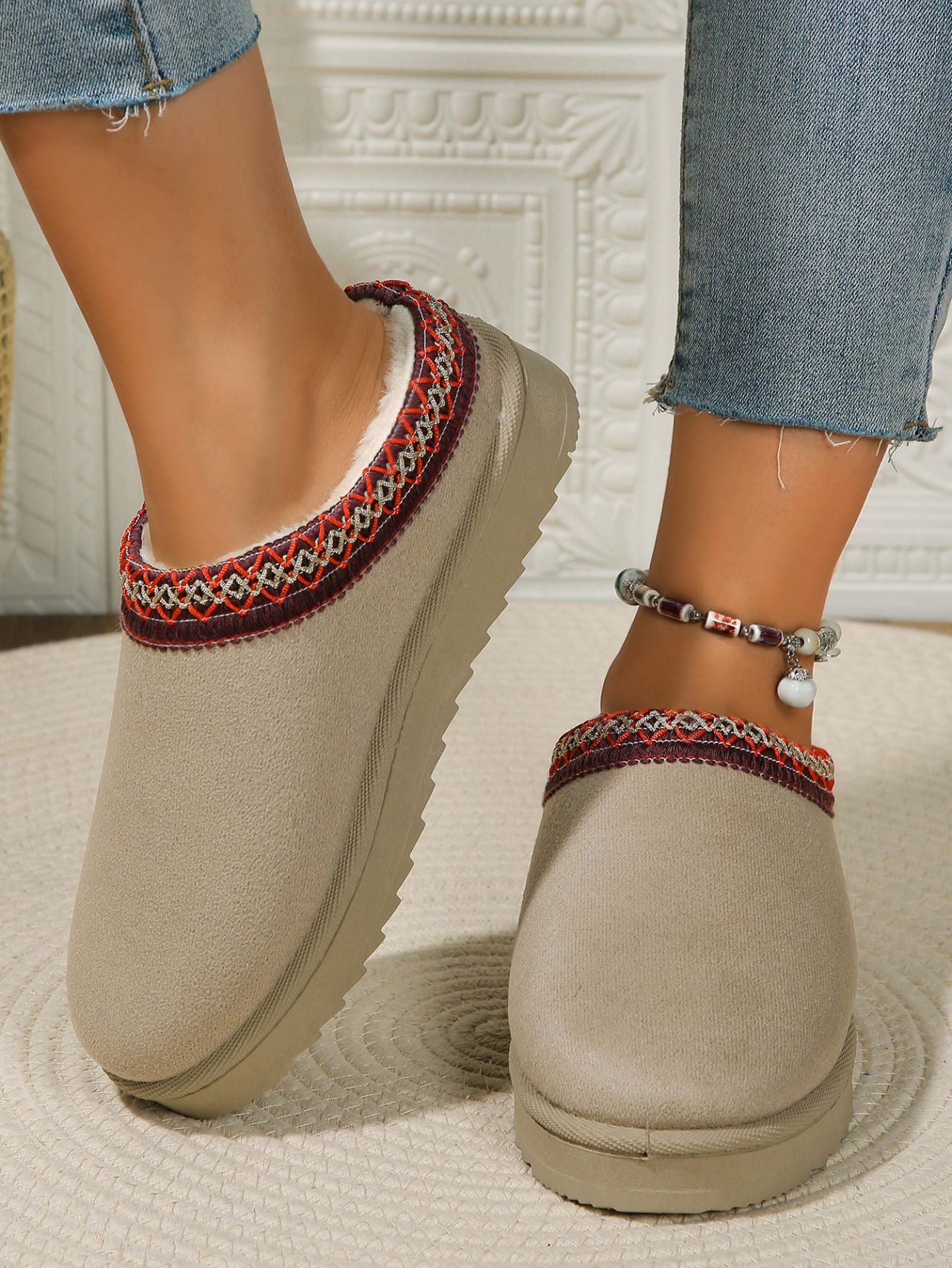 Round Toe Platform Slippers - Celeste    