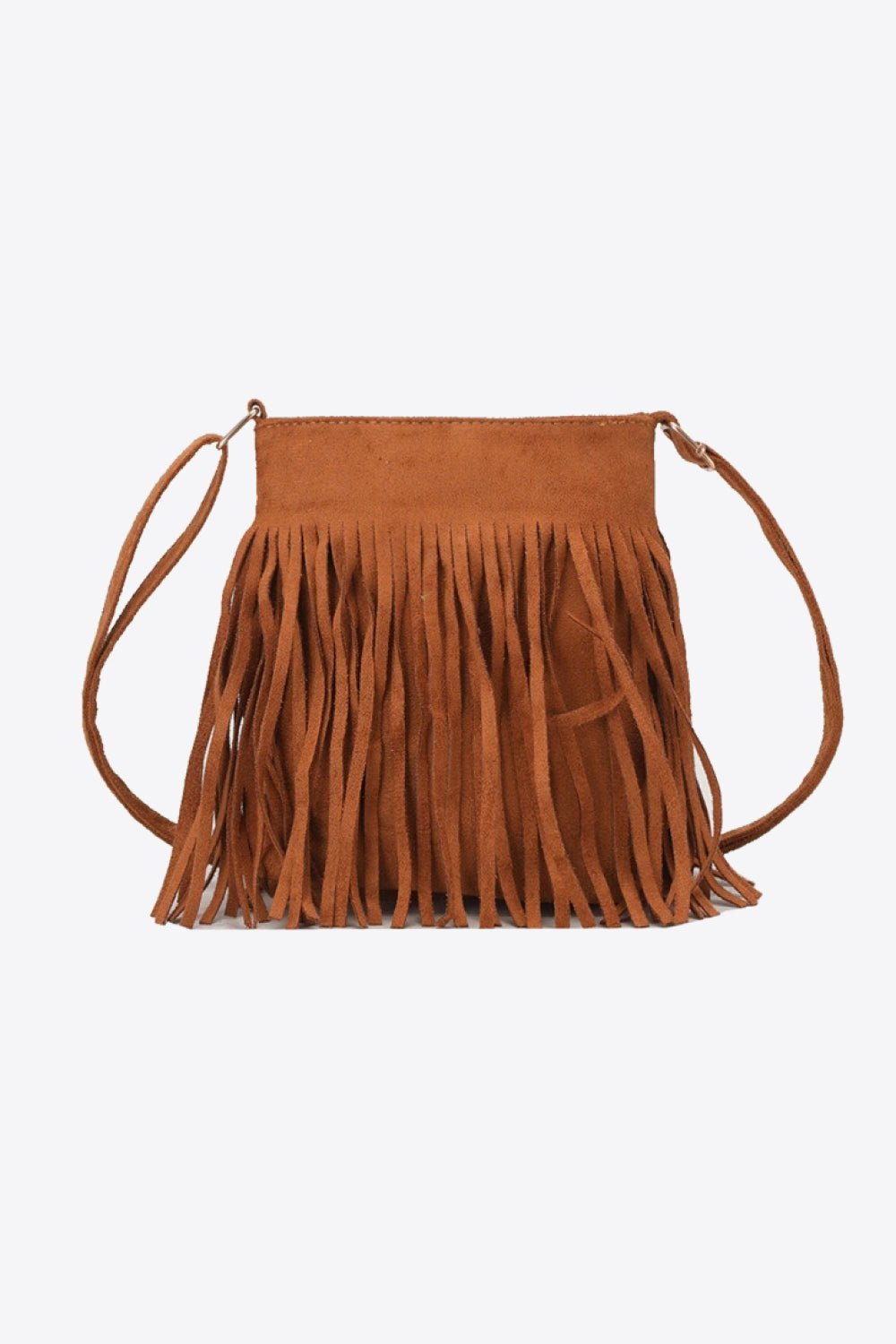 Adored PU Leather Crossbody Bag with Fringe - Celeste