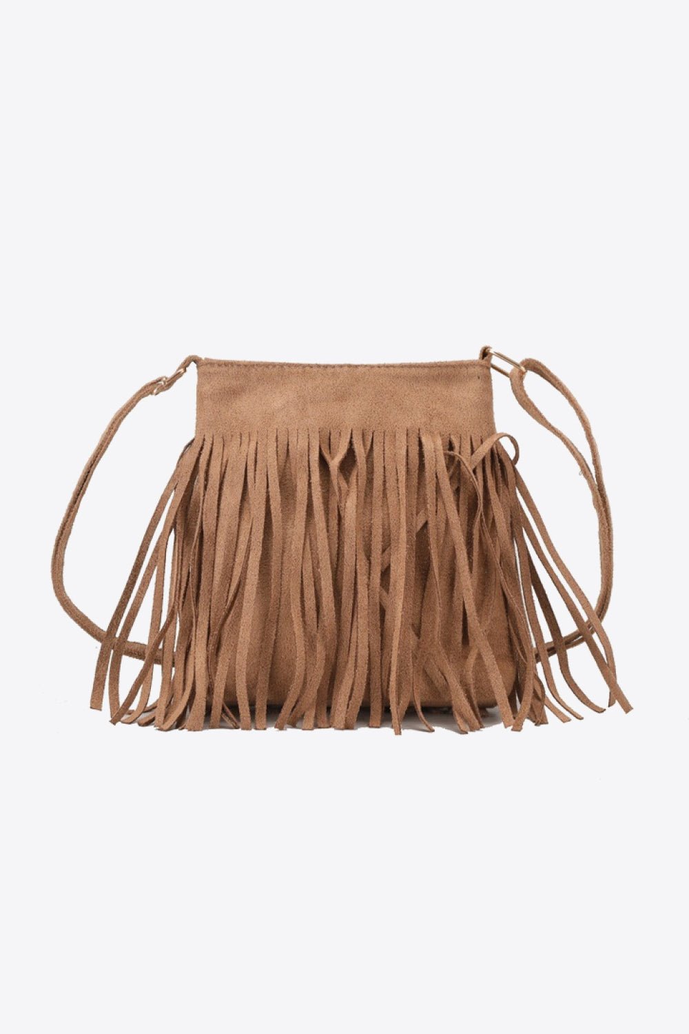 Adored PU Leather Crossbody Bag with Fringe - Celeste