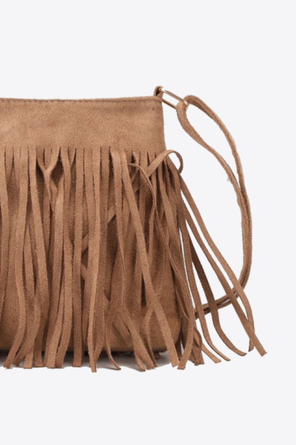 Adored PU Leather Crossbody Bag with Fringe - Celeste