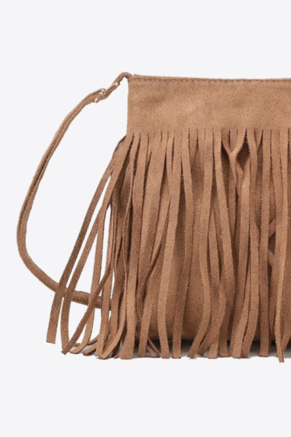 Adored PU Leather Crossbody Bag with Fringe - Celeste