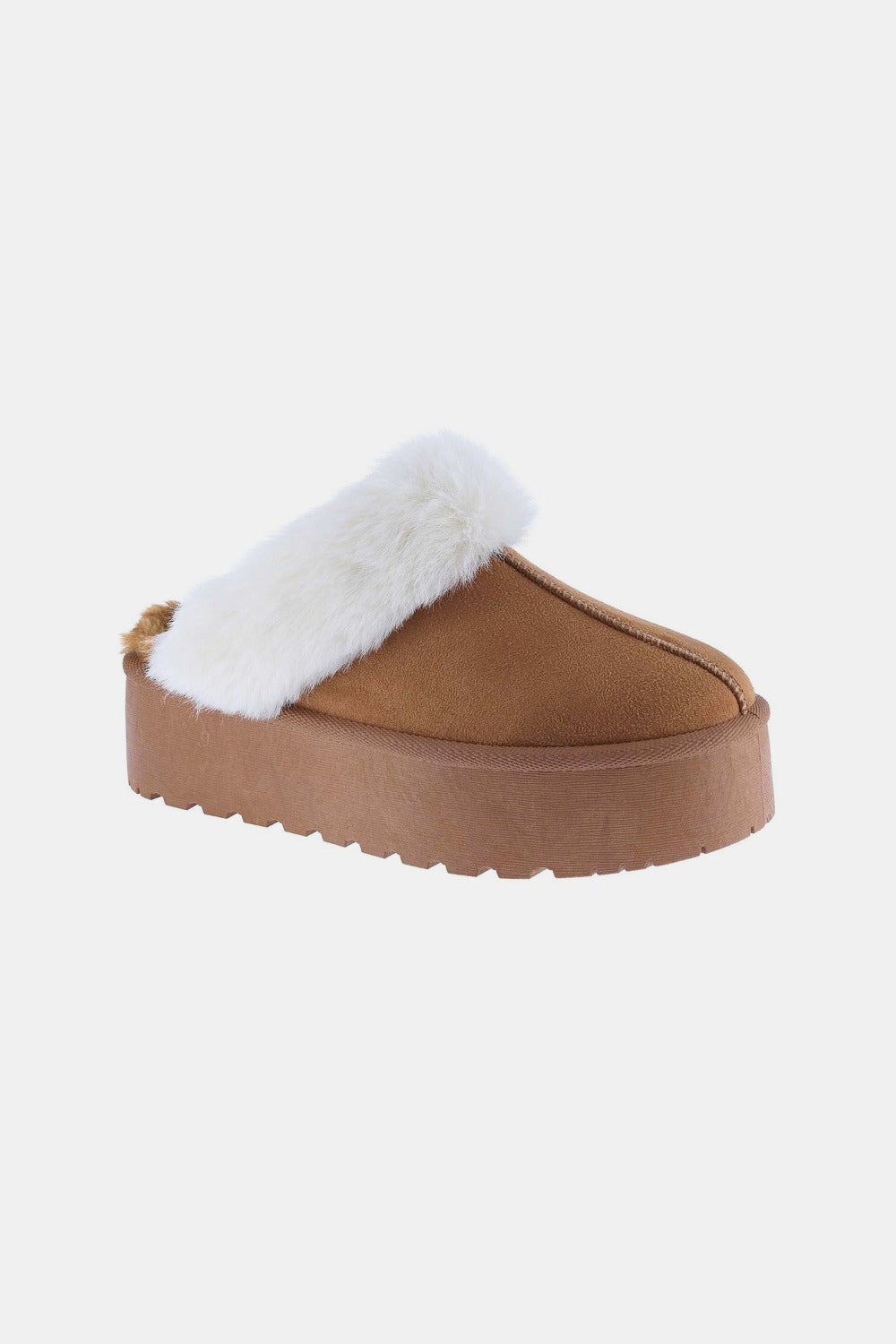 Weeboo Thick Bottom Fur Trim Snow Slippers - Celeste    