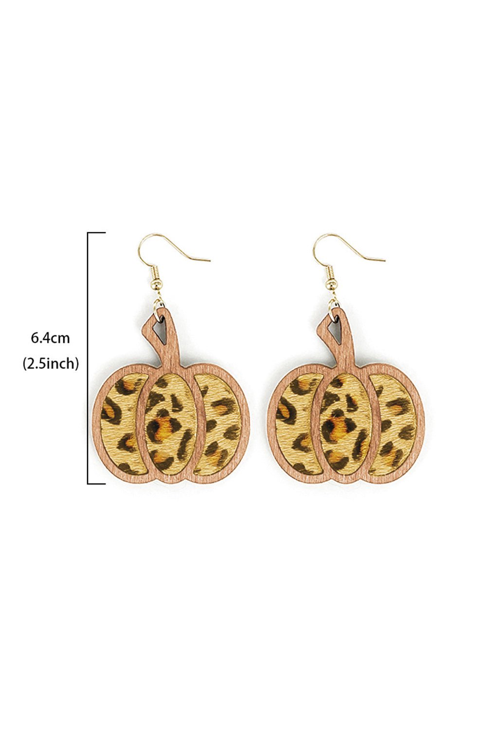 Brown Animal Print Pumpkin Shape Drop Earrings - Celeste