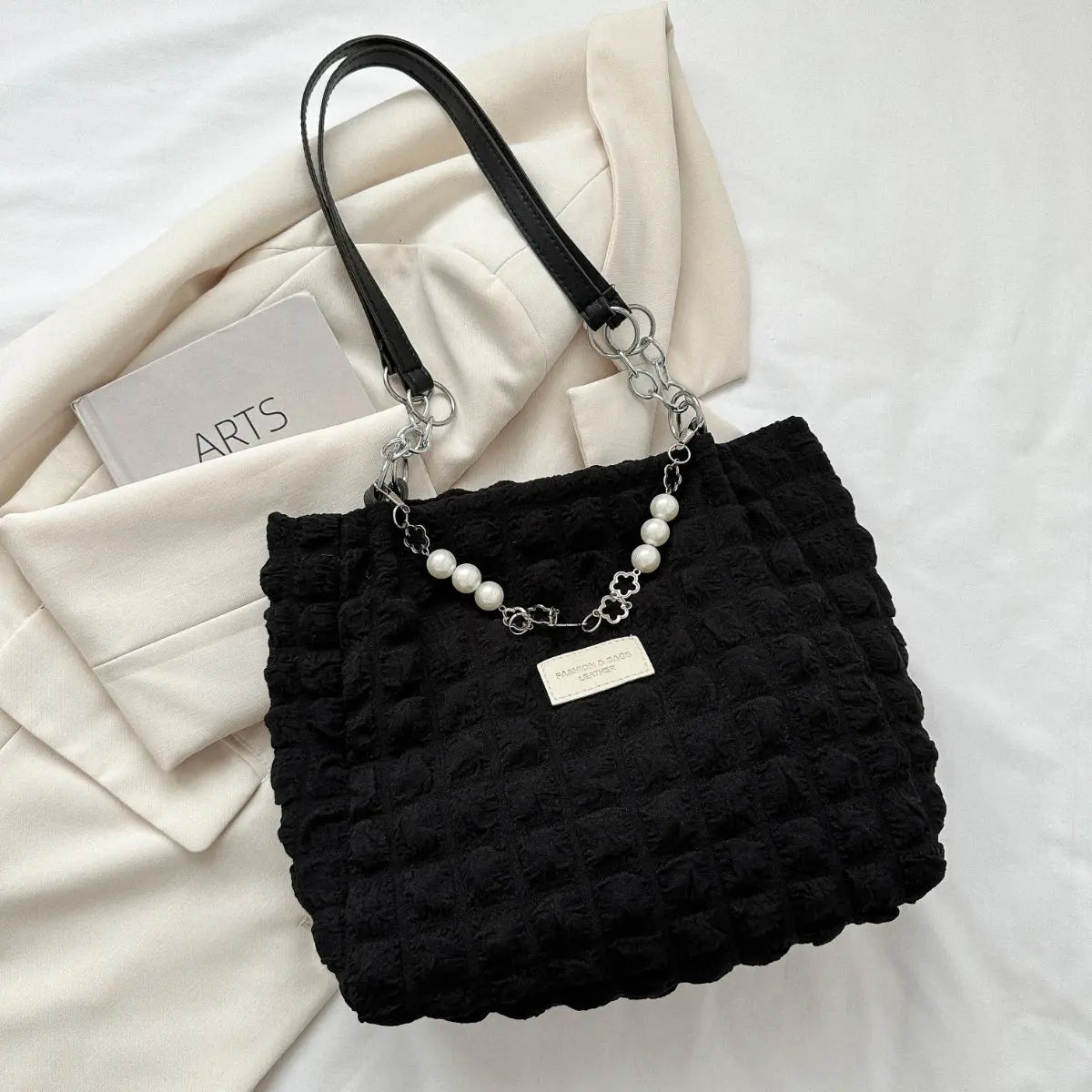 Bubble Textured Tote Bag - Celeste