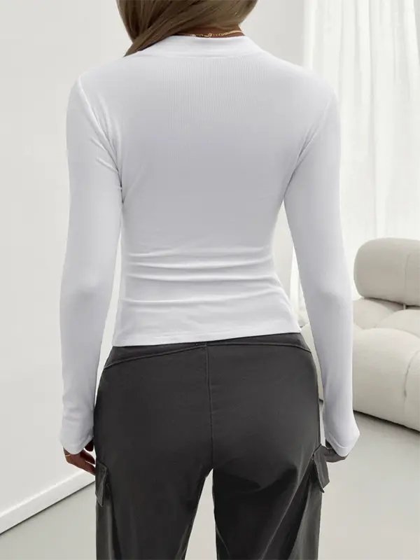 Casual Slim Fit Top - Celeste