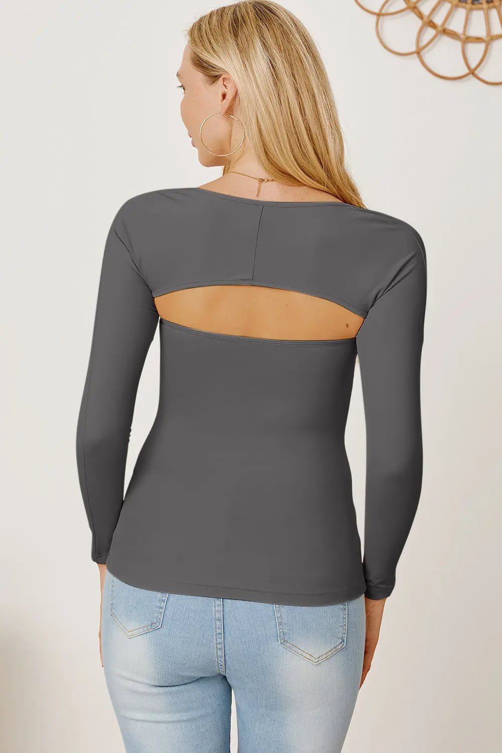 Cutout Raglan Sleeve Bolero and Tube Top - Celeste