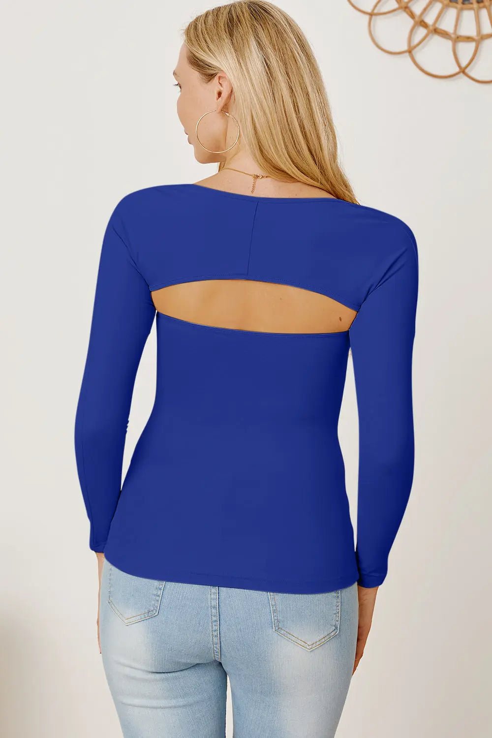 Cutout Raglan Sleeve Bolero and Tube Top - Celeste