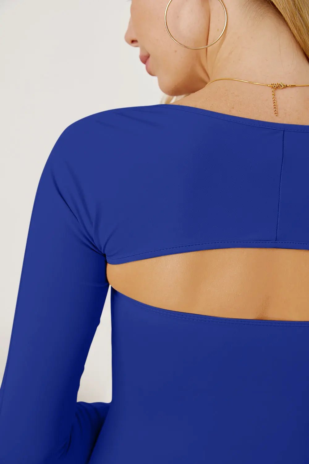 Cutout Raglan Sleeve Bolero and Tube Top - Celeste