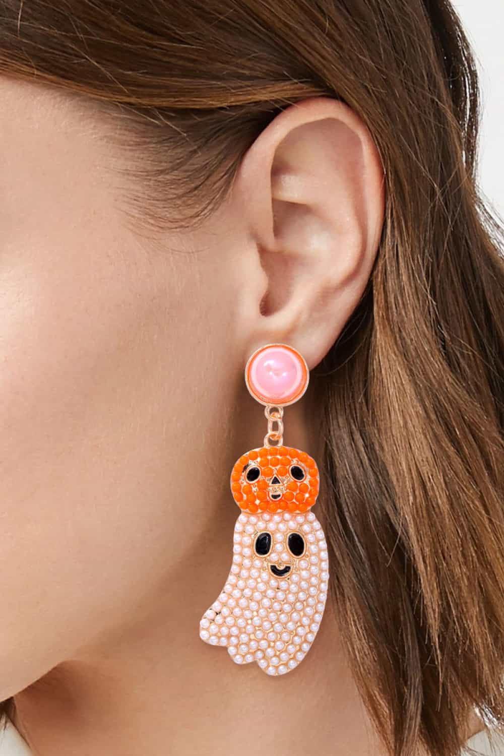 Halloween Ghost Shape Dangle Earrings - Celeste