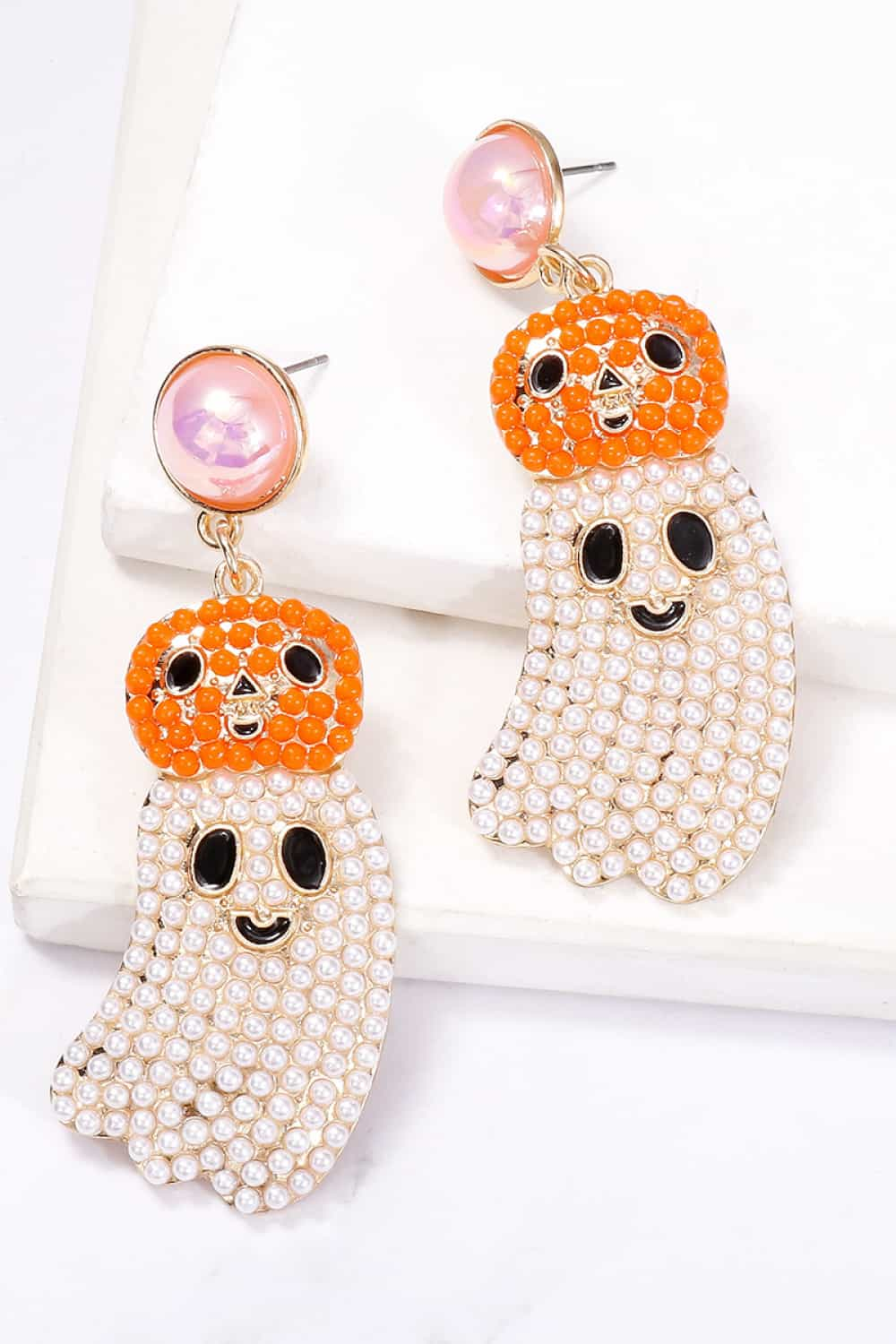 Halloween Ghost Shape Dangle Earrings - Celeste