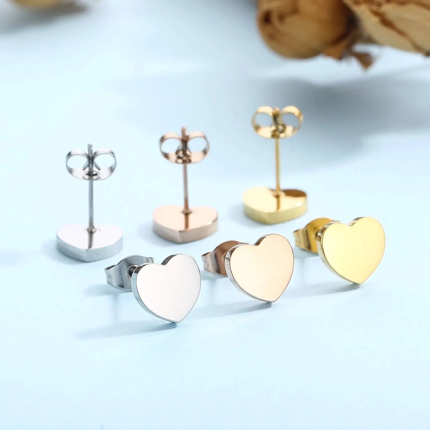 Heart Necklace, Bracelet and Stud Earrings Jewelry Set - Celeste