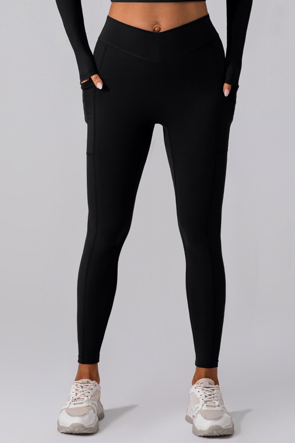 High Waist Active Leggings with Pockets - Celeste