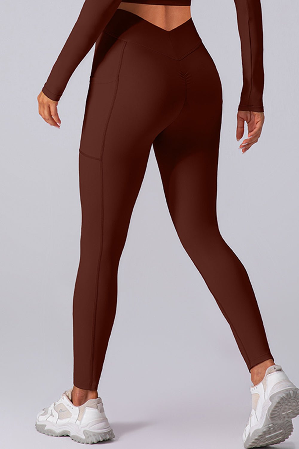 High Waist Active Leggings with Pockets - Celeste