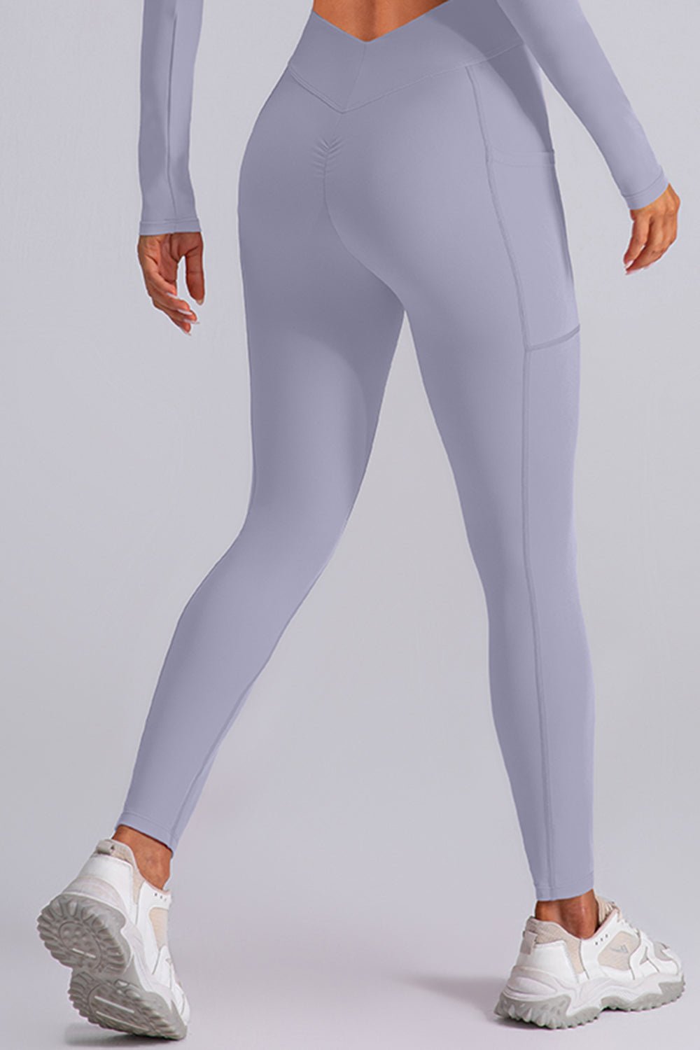 High Waist Active Leggings with Pockets - Celeste