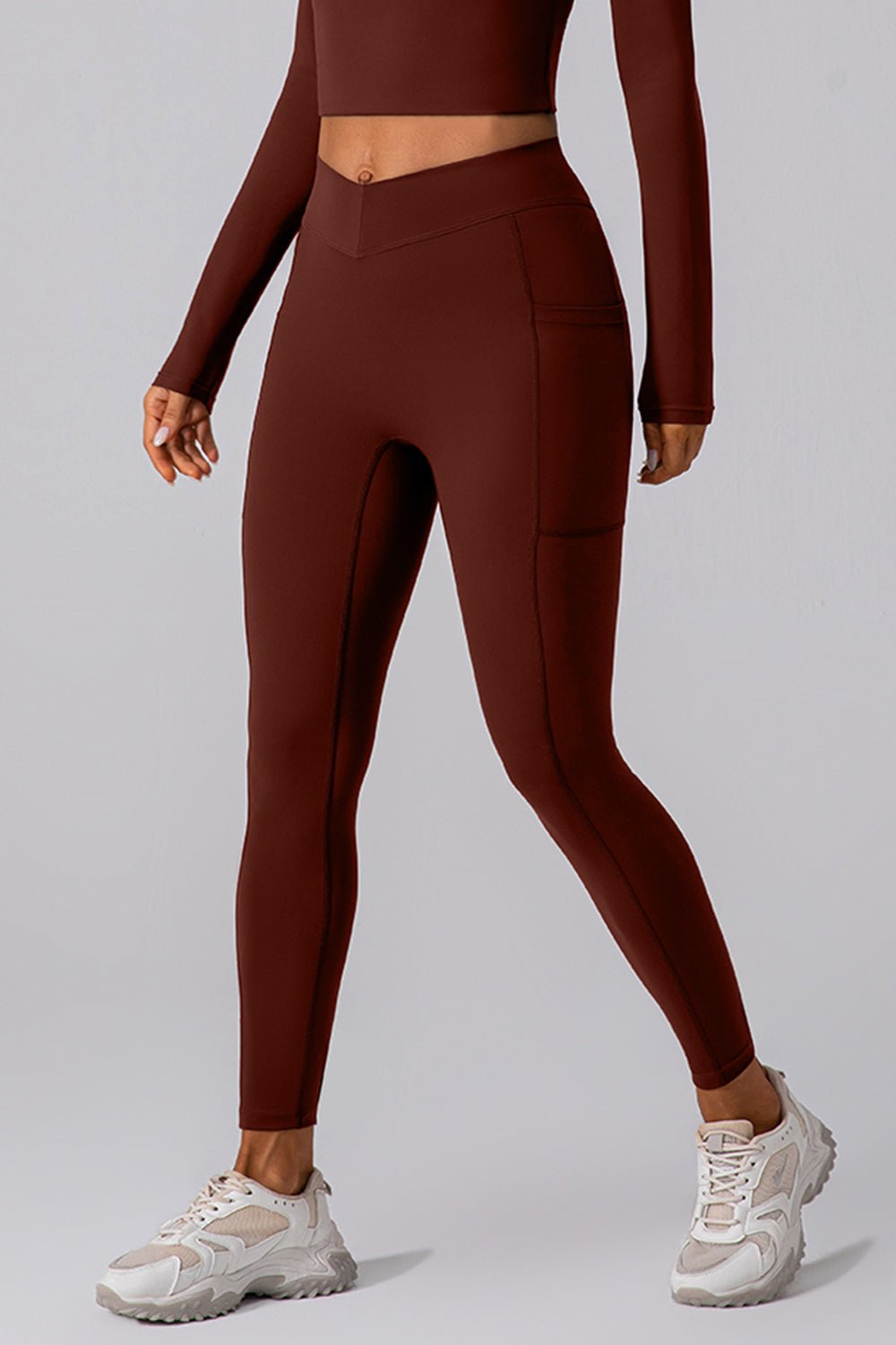 High Waist Active Leggings with Pockets - Celeste