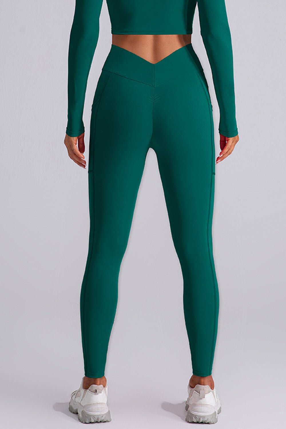 High Waist Active Leggings with Pockets - Celeste