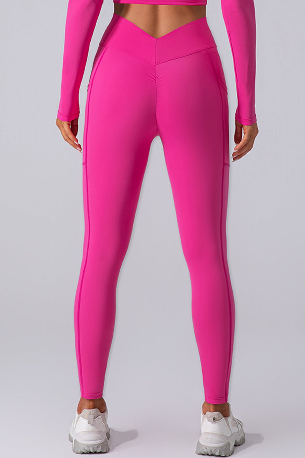 High Waist Active Leggings with Pockets - Celeste