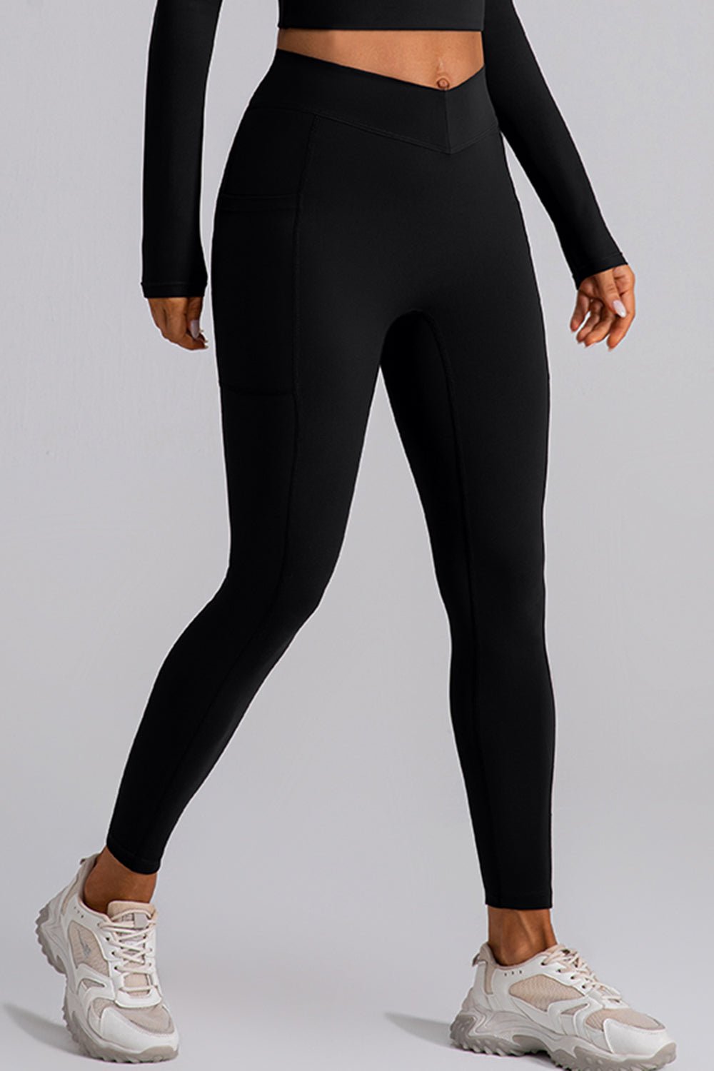 High Waist Active Leggings with Pockets - Celeste