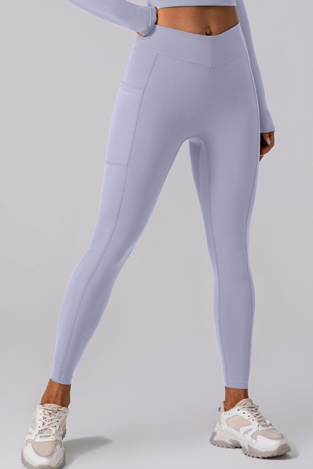 High Waist Active Leggings with Pockets - Celeste