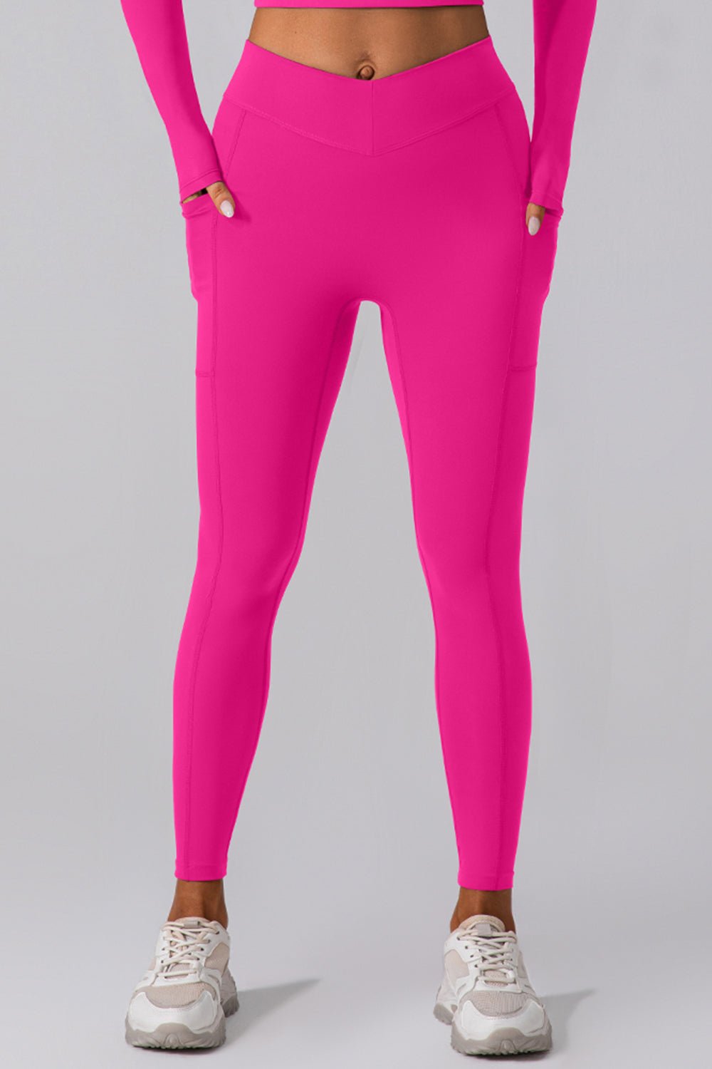 High Waist Active Leggings with Pockets - Celeste