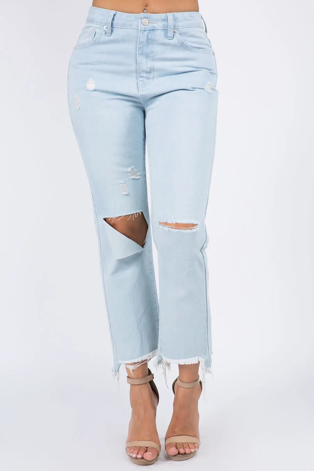 High Waisted Denim Jeans Denim - Celeste