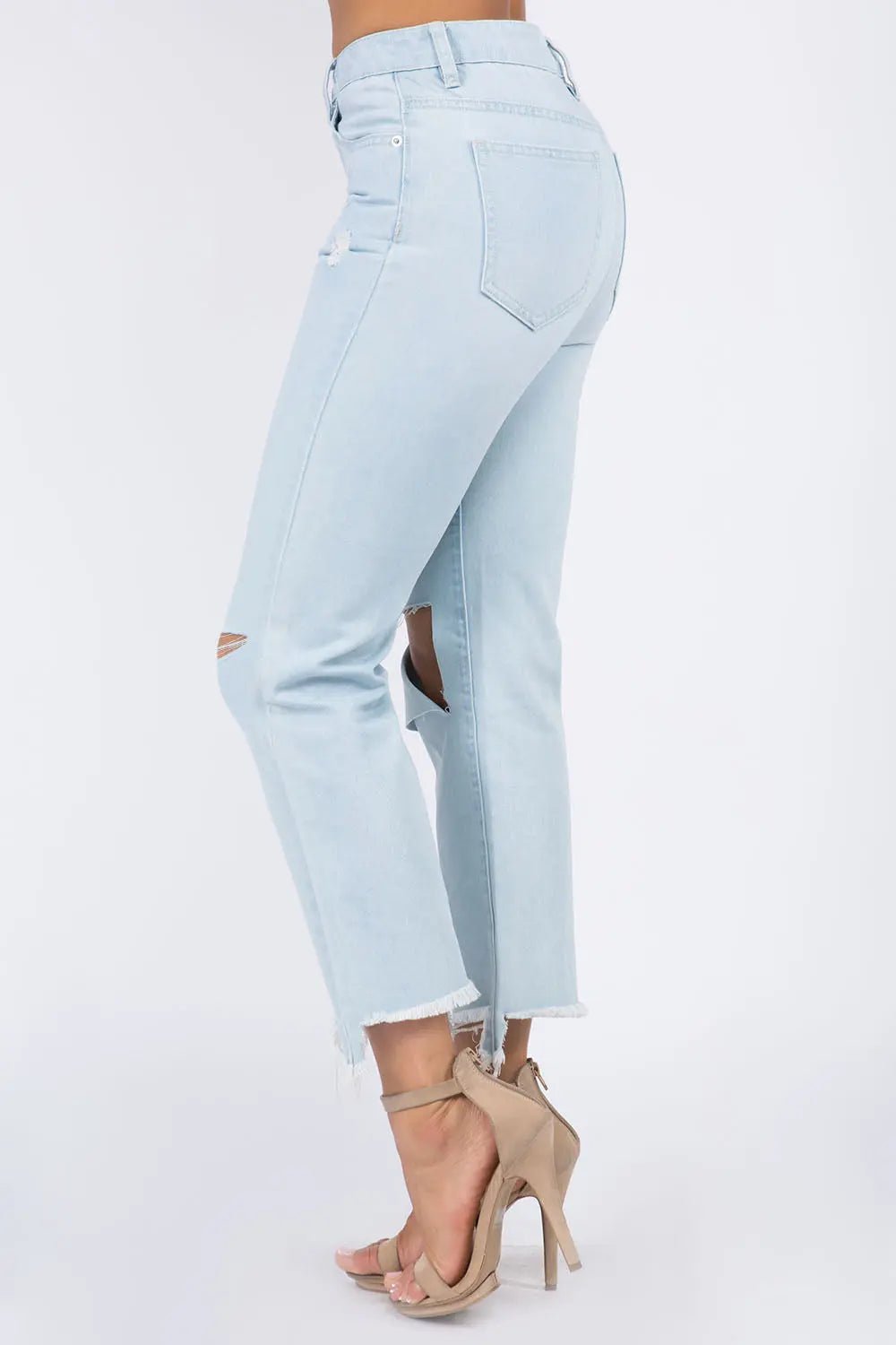 High Waisted Denim Jeans Denim - Celeste