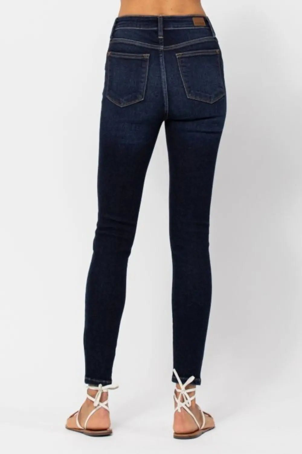 Judy Blue Full Size High Waist Handsand Skinny Jeans - Celeste