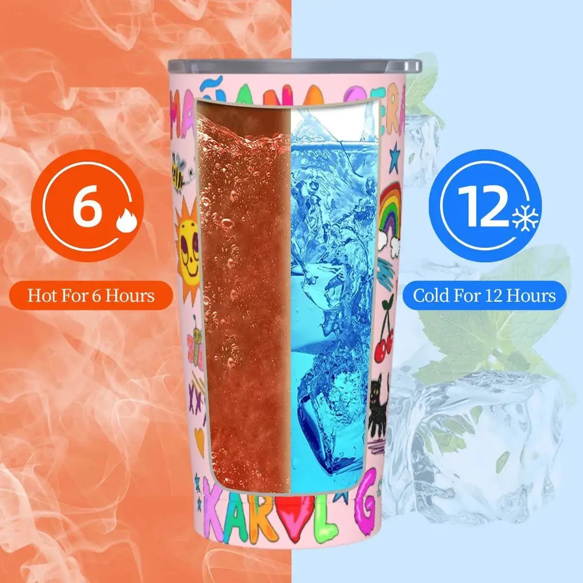 Karol G 20 oz Tumbler with Straw - Celeste