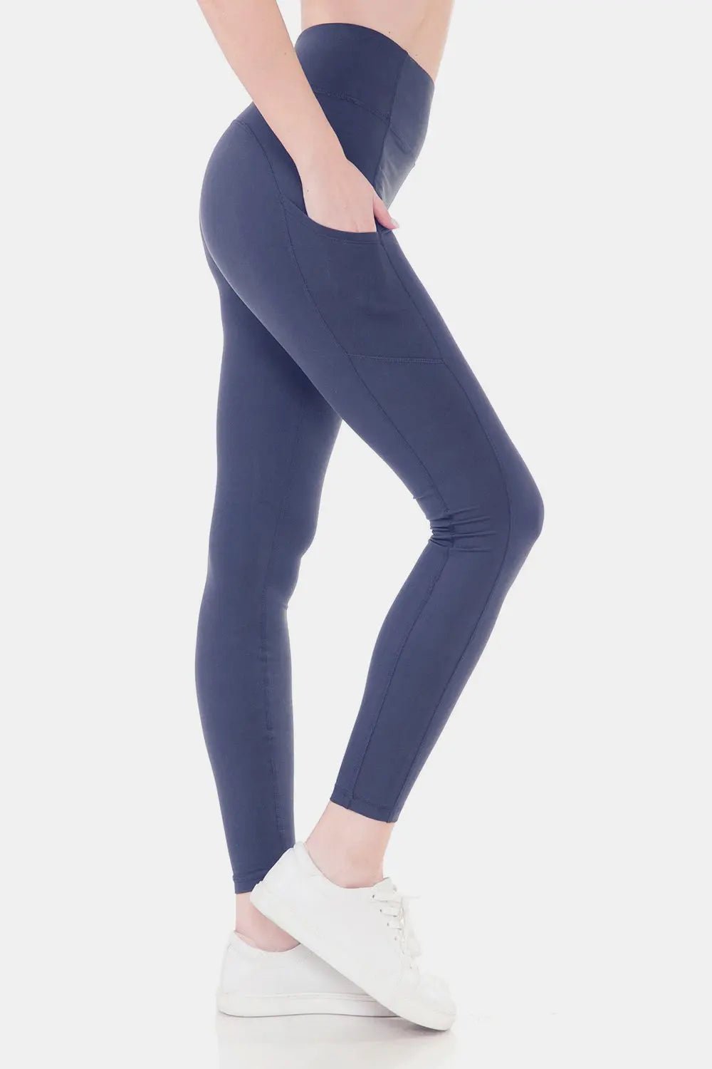 Leggings Depot High Waist Wide Waistband Leggings - Celeste