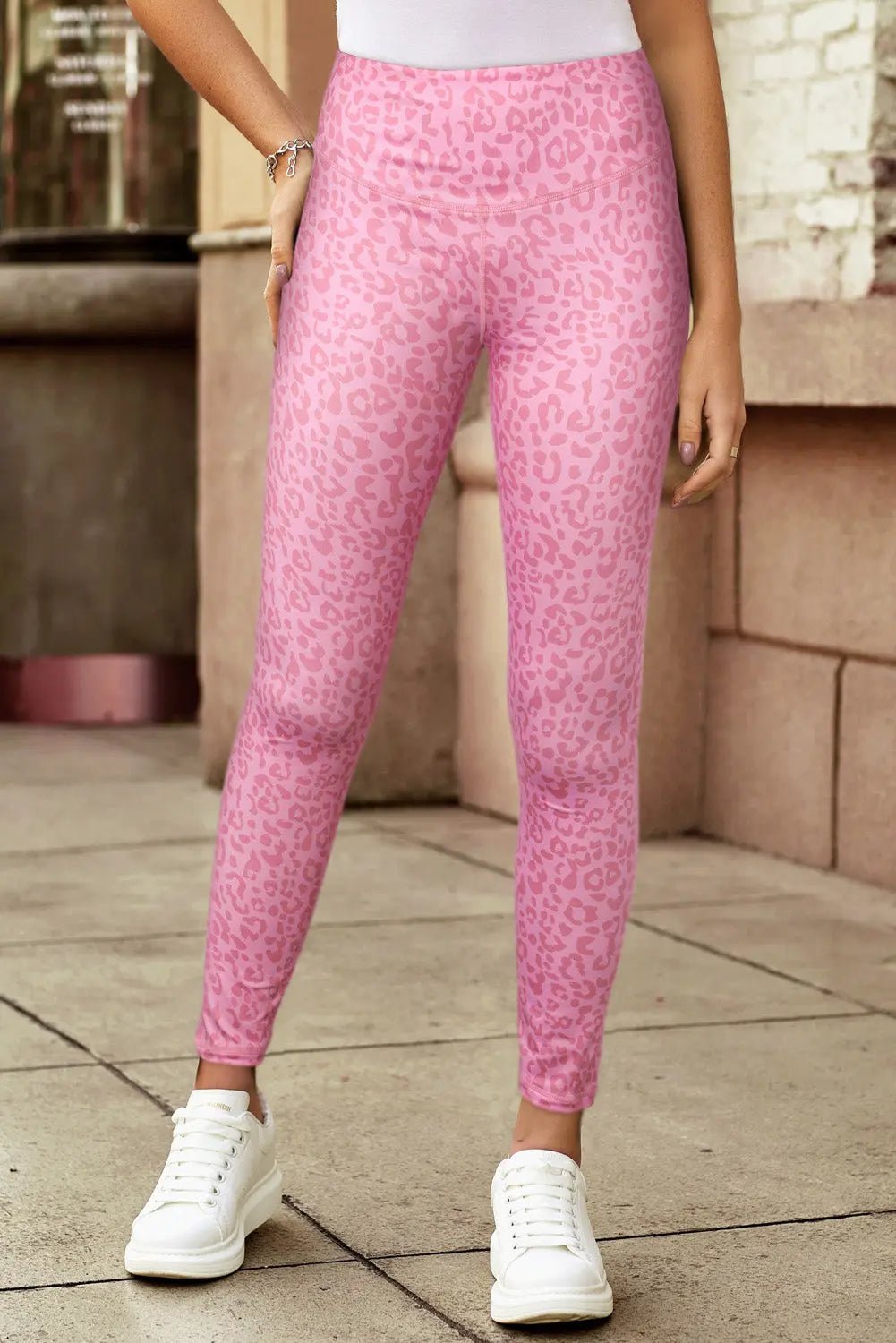 Leopard High Waist Leggings - Celeste