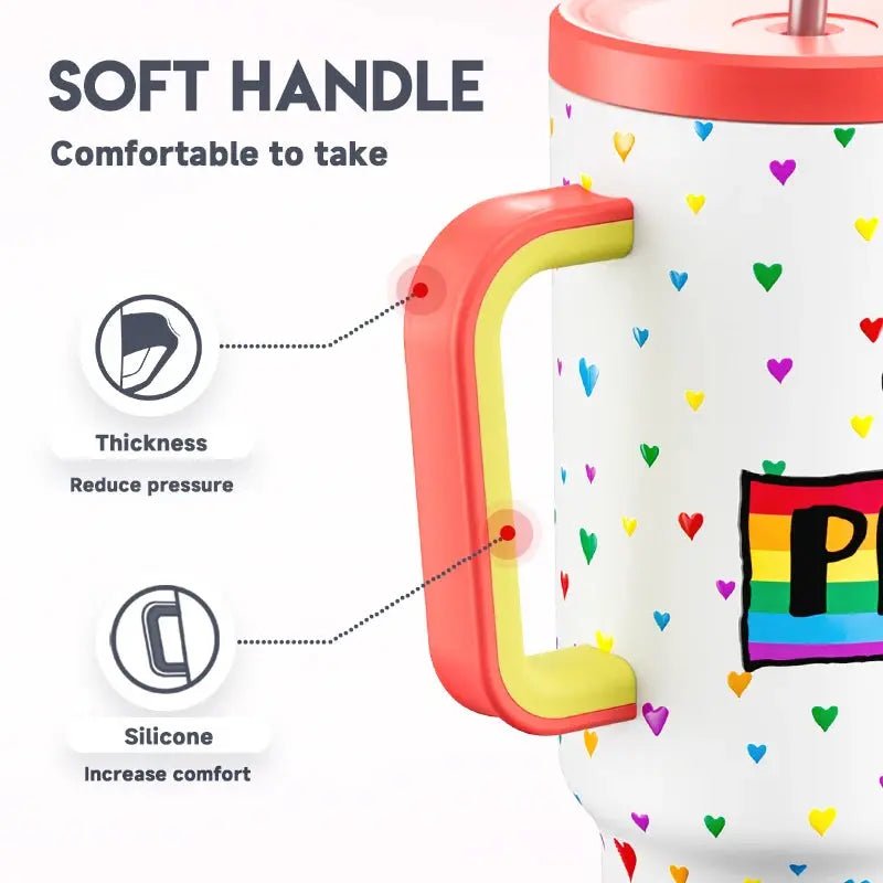 Meoky 40 oz Tumbler with Handle and Straw - As Seen on TikTok - Celeste