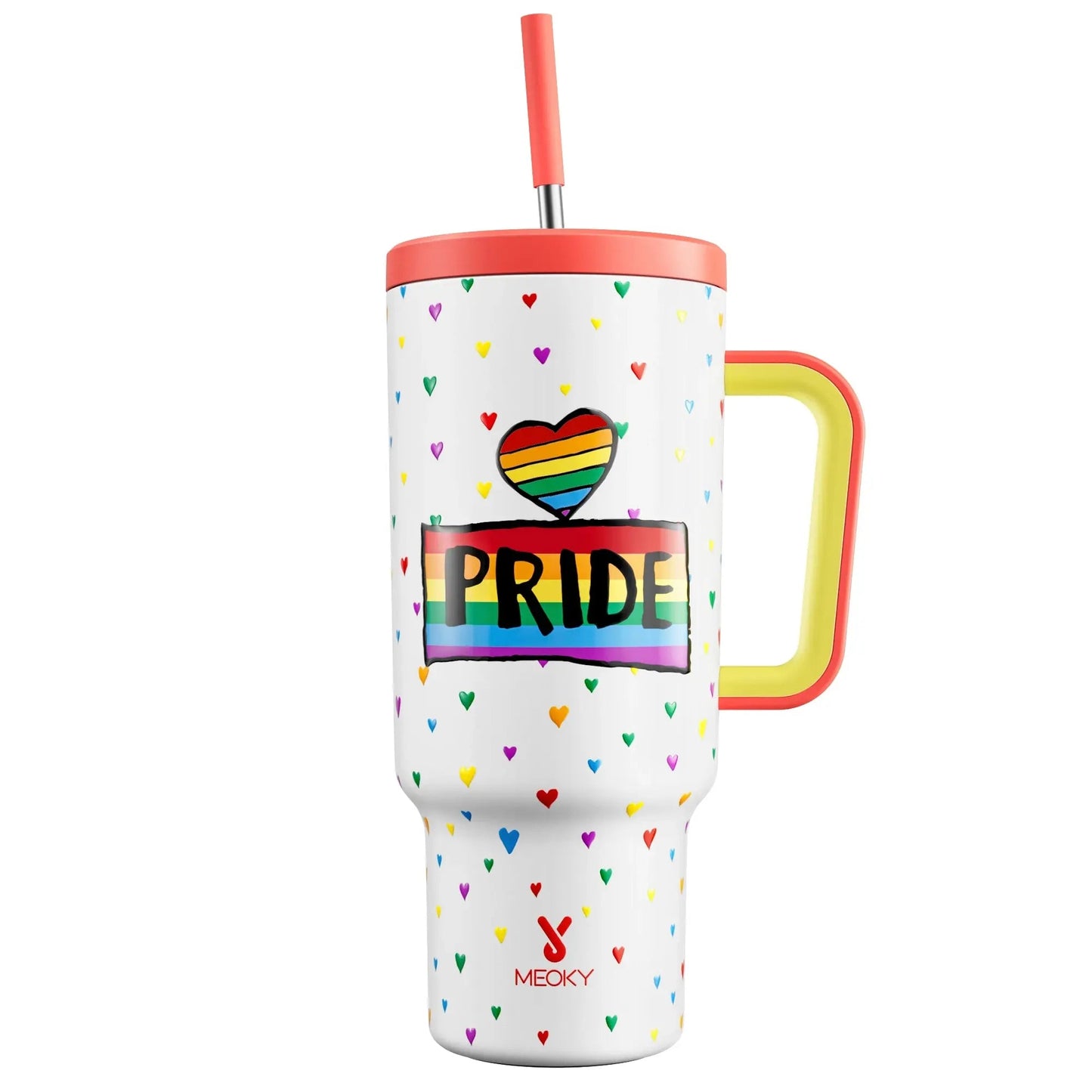 Meoky 40 oz Tumbler with Handle and Straw - As Seen on TikTok - Celeste