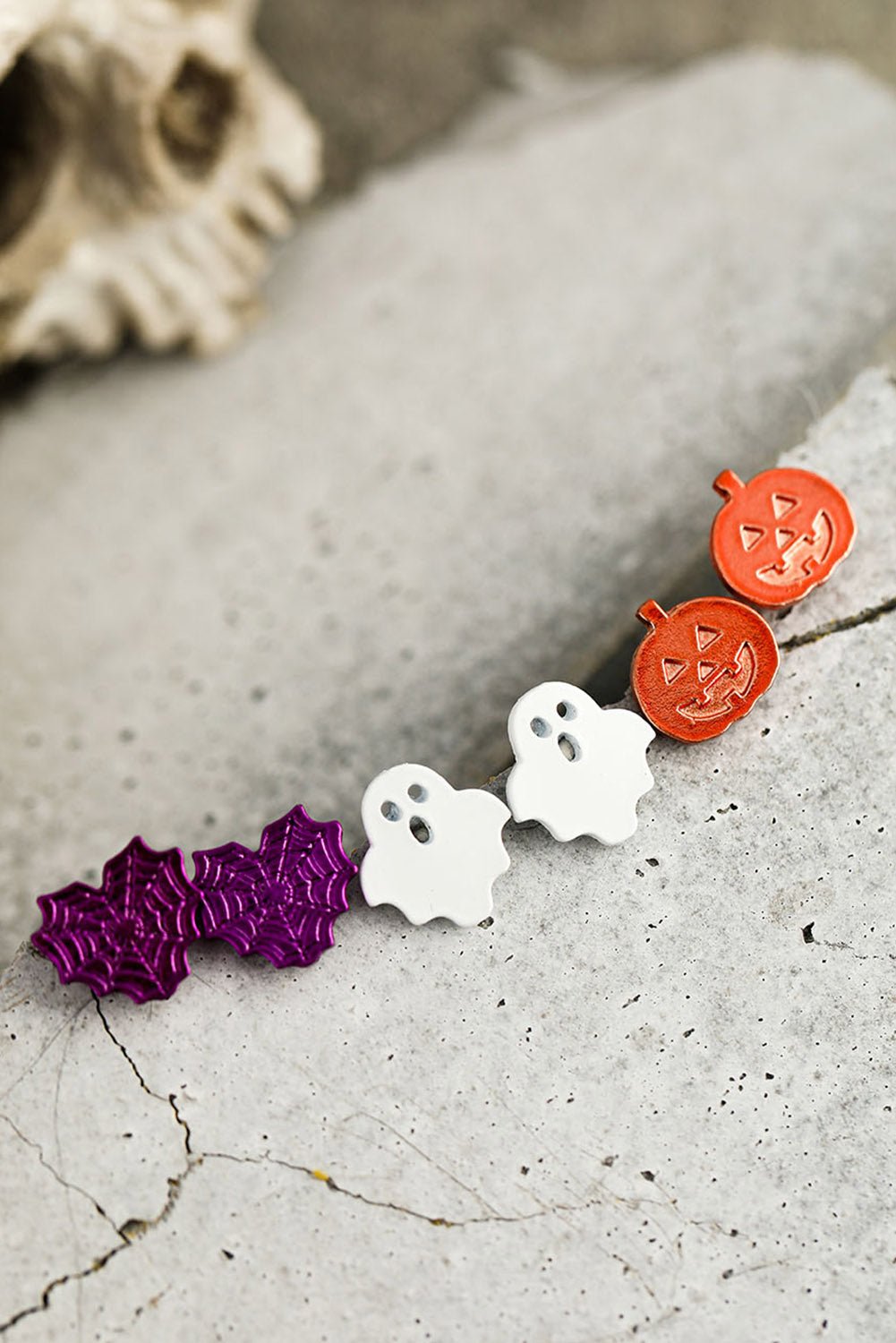 Multicolour Halloween Ornament Stud Earrings - Celeste