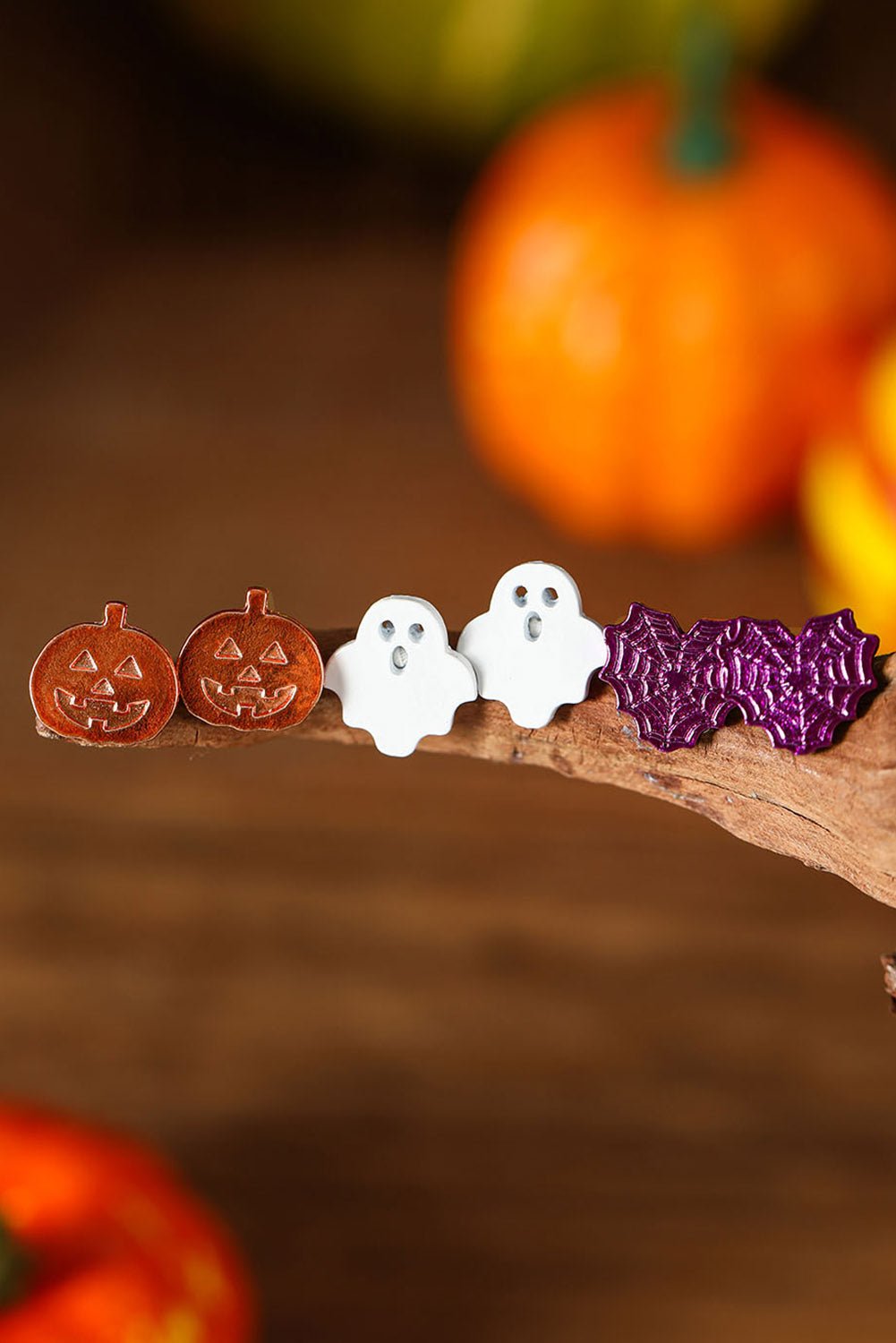 Multicolour Halloween Ornament Stud Earrings - Celeste