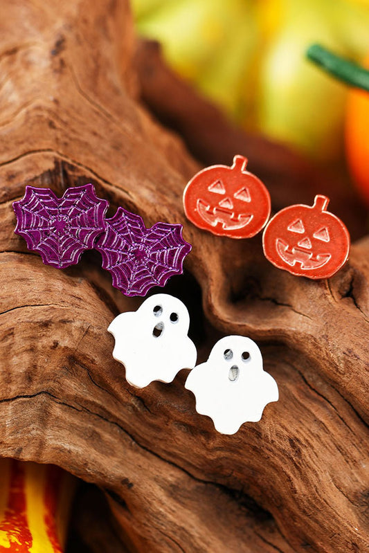 Multicolour Halloween Ornament Stud Earrings - Celeste