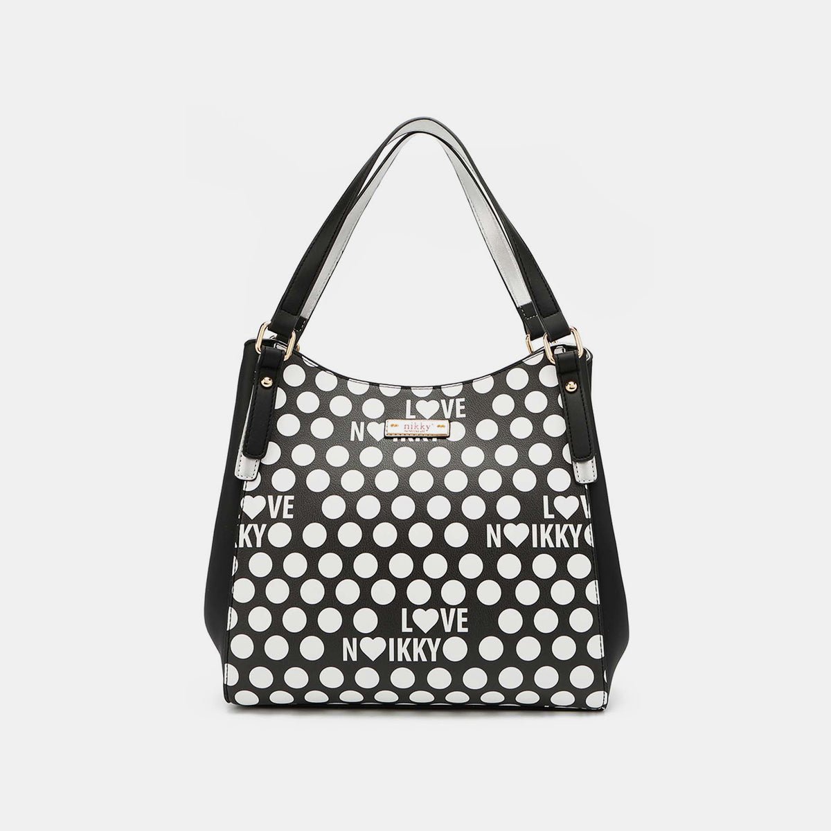 Nicole Lee USA Contrast Polka Dot Handbag - Celeste