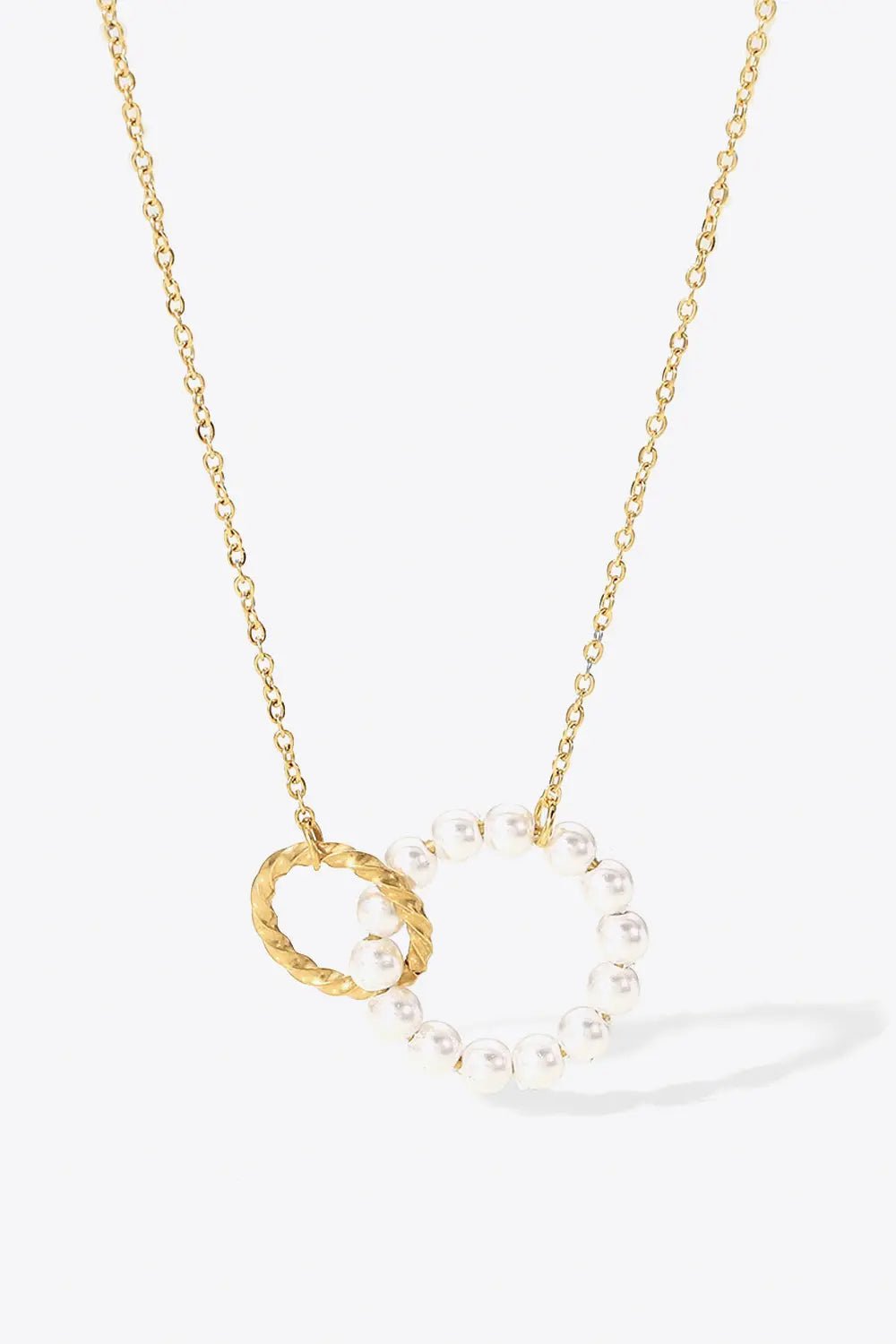 Pearl Hoop Link Pendant Necklace - Celeste