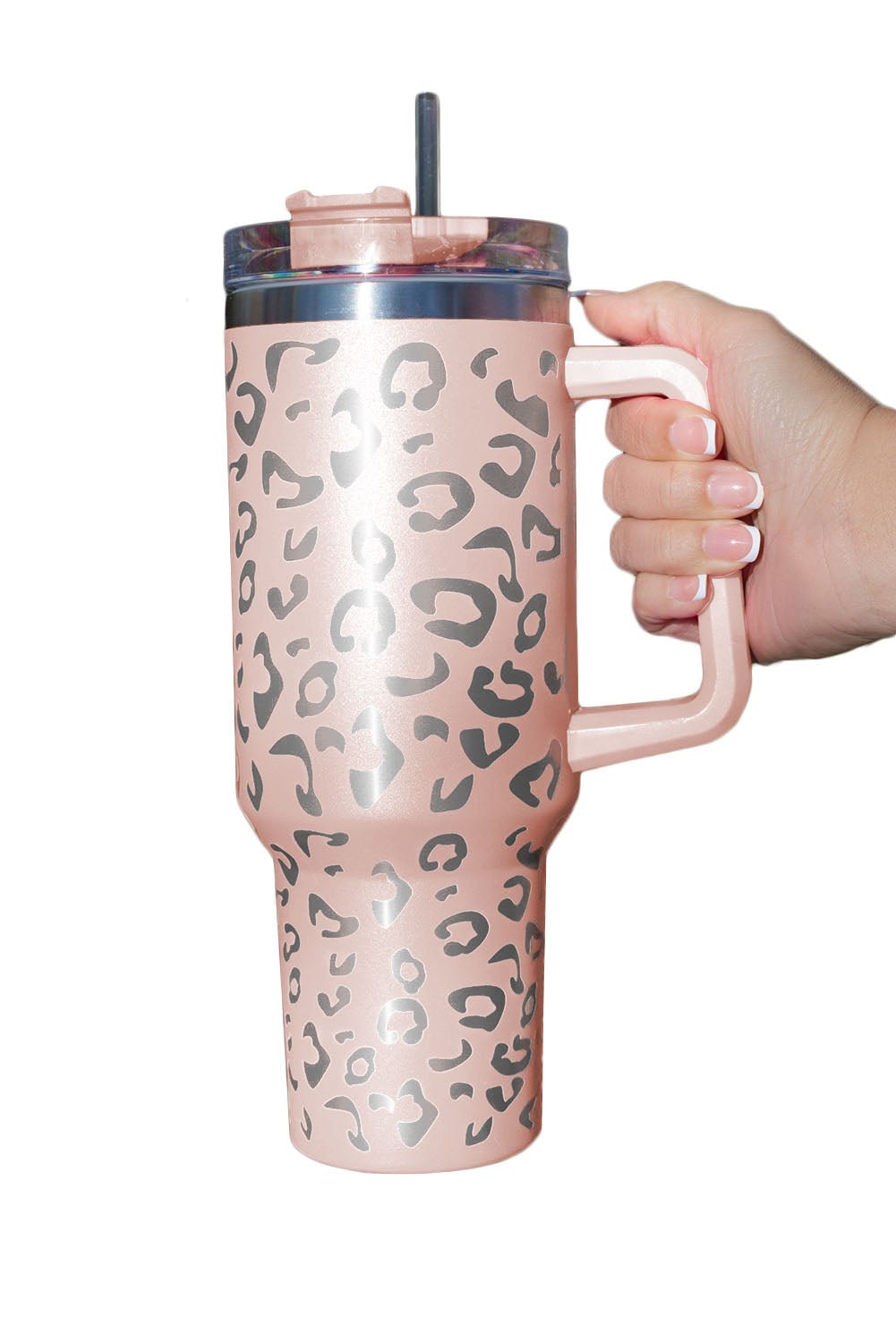 Pink Leopard Double Insulated Tumbler - 40oz - Celeste