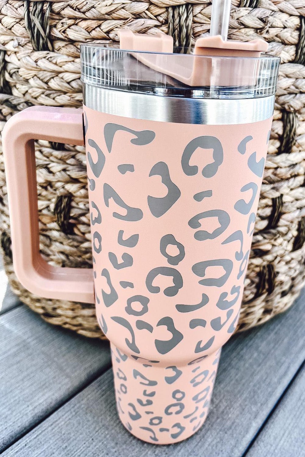 Pink Leopard Double Insulated Tumbler - 40oz - Celeste